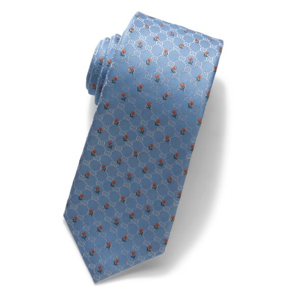 GUCCI Blue/Orange Men's Made In Italy Designer Silk Tie - Picture 1 of 1